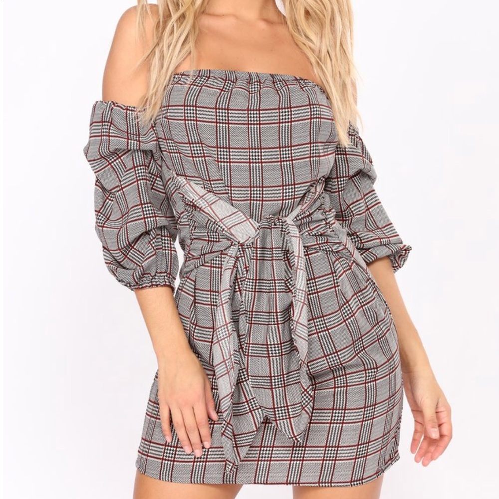 NWT FASHION NOVA Hard at Work Plaid Dress